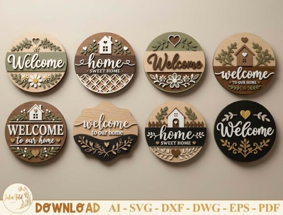 Download Welcome Sign Laser Cut File SVG Bundle - Svg Collection