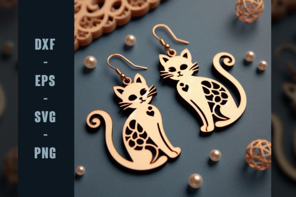 Download Cat Shaped Earrings LaserCut | DXF | SVG - Svg Collection