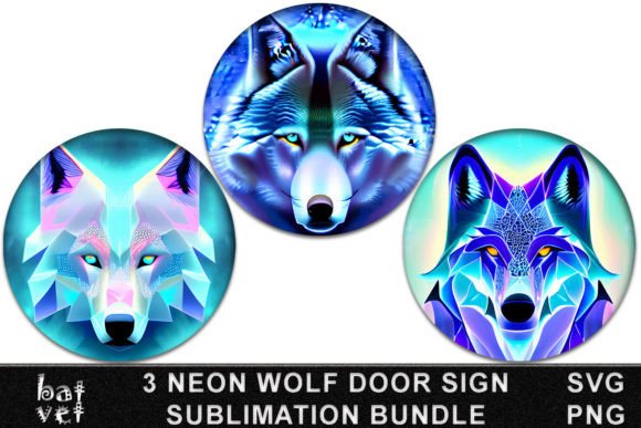 Download Neon Wolf Door Sign Bundle SVG Design - Svg Collection
