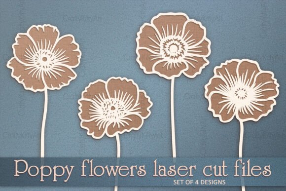 Download 3D Poppy Flowers SVG Paper Laser Cutting - Svg Collection