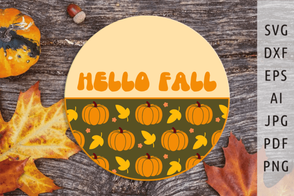 Download Retro Fall Svg Fall Door Sign Svg Round - Svg Collection