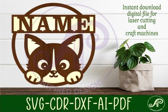 Download Cat Name Sign Svg Laser Cut Template - Svg Collection