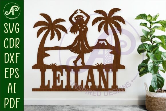 Download Tropical Name Sign SVG Hula Dancer Beach - Svg Collection