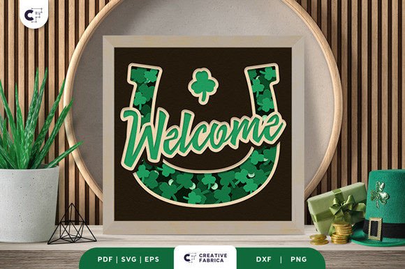 Download Horseshoe Welcome Sign 3D Paper Cut SVG - Svg Collection