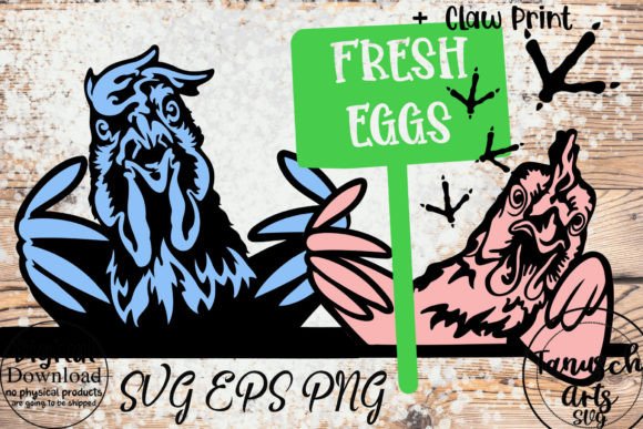 Download Farm Rooster and Hen SVG - Fresh Eggs - Svg Collection