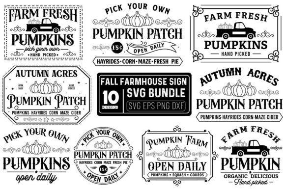Download Vintage Fall Sign SVG Cut File Bundle - Svg Collection