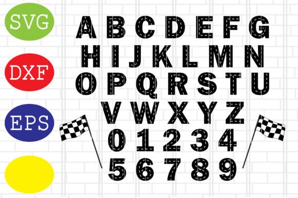 Download Race Track Alphabet Svg, Road Numbers - Svg Collection