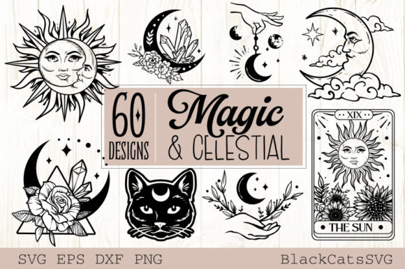 Download Magic and Celestial SVG Bundle 60 Design - Premium Resources
