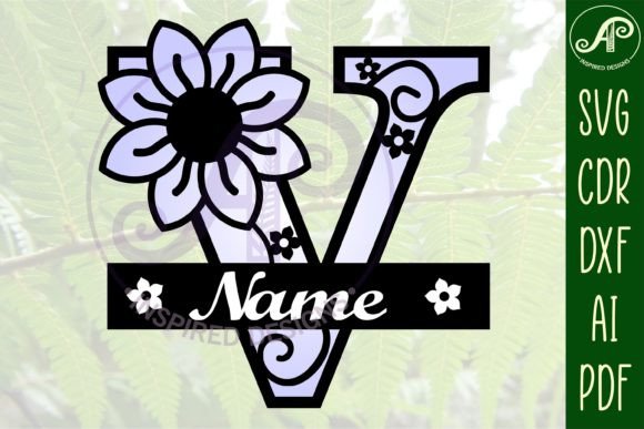 Download Letter V Flower Layer Monogram SVG File - Svg Collection