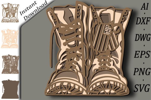 Download Army Boots Multilayer Svg/Paper Cut - Svg Collection