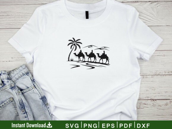 Download Desert Landscape SVG, Camel Silhouette - Svg Collection