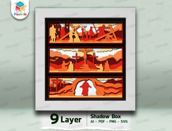 Download Jesus Resurrection Shadow Box SVG - Svg Collection