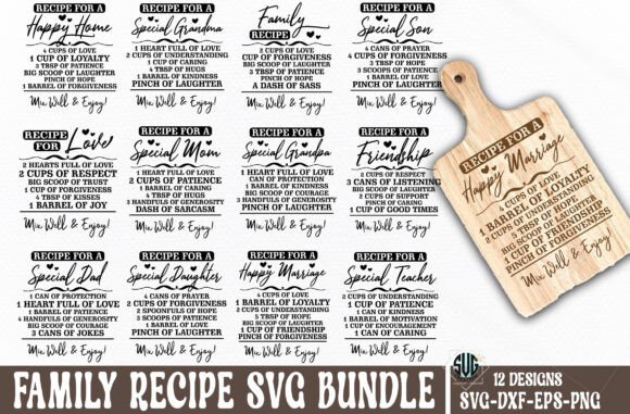 Download Family Recipe Cutting Board Svg Bundle - Premium Bundle