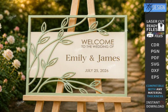 Download Wedding Welcome Sign Laser Cut | Floral - Welcome sign laser cut Collection