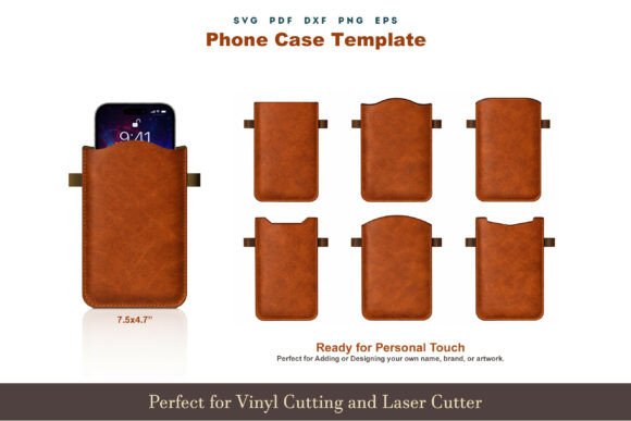 Download Leather Phone Pouch SVG DXF PDF Template - Svg Collection