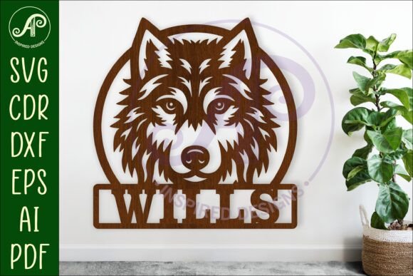 Download Wolf Face Name Wall Art Sign, SVG File - Svg Collection