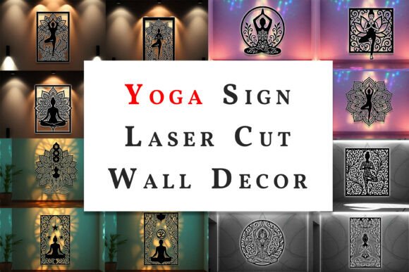 Download Yoga Sign Laser Cut Wall Art SVG Bundle - Svg Collection