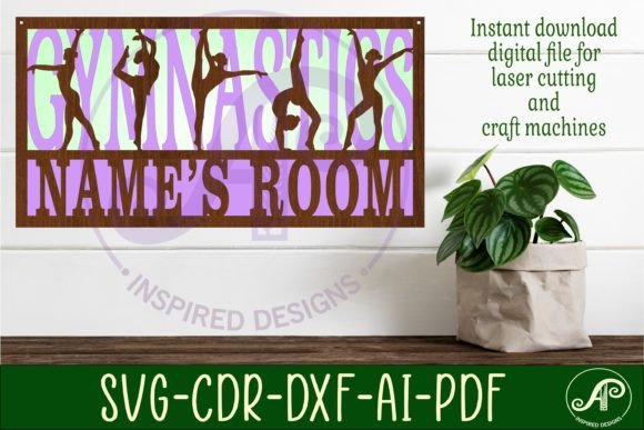 Download Gymnastics Scene Name Sign SVG 3 Layer - Svg Collection